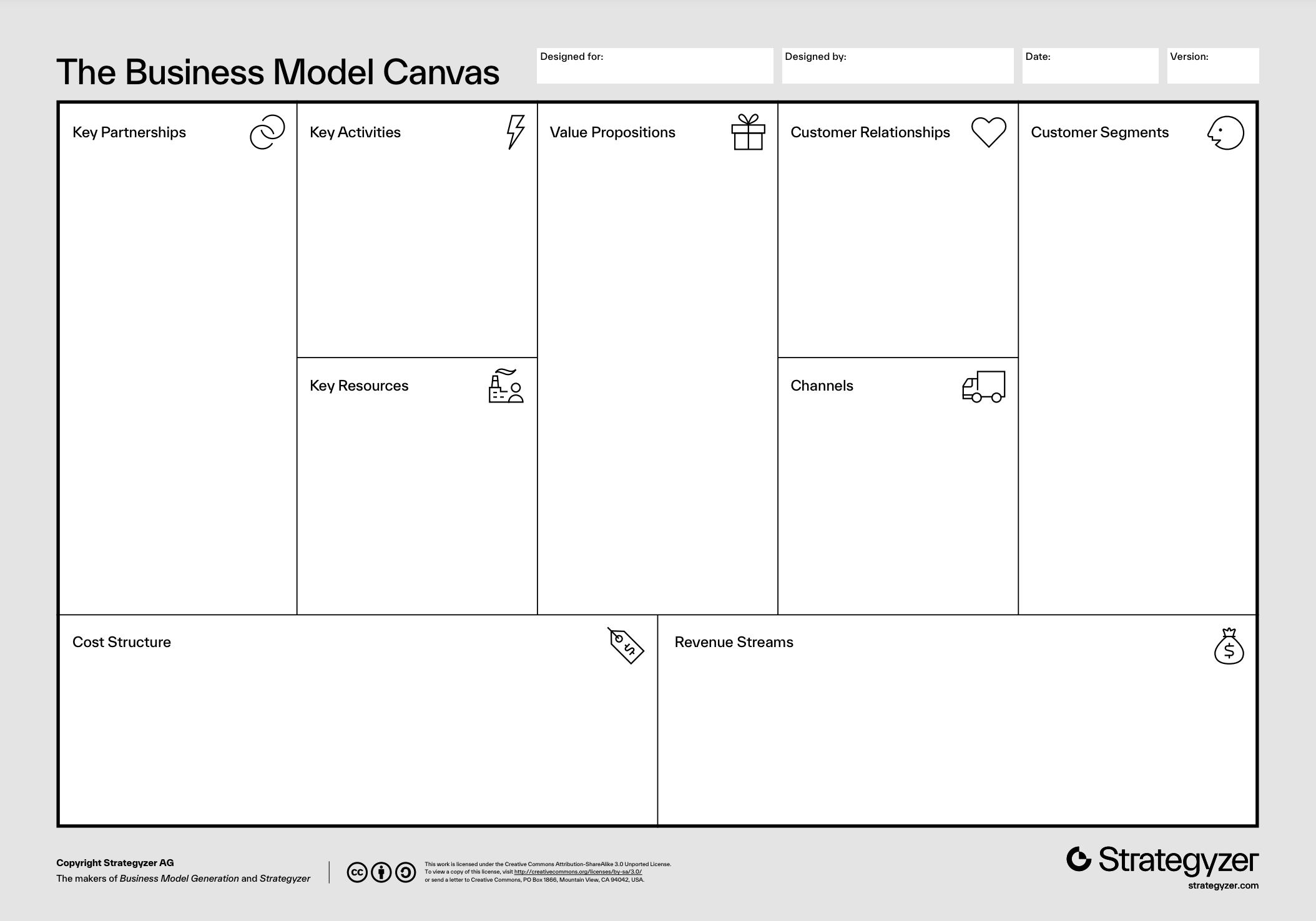 ดาวน์โหลด Business Model Canvas Template ฟรี