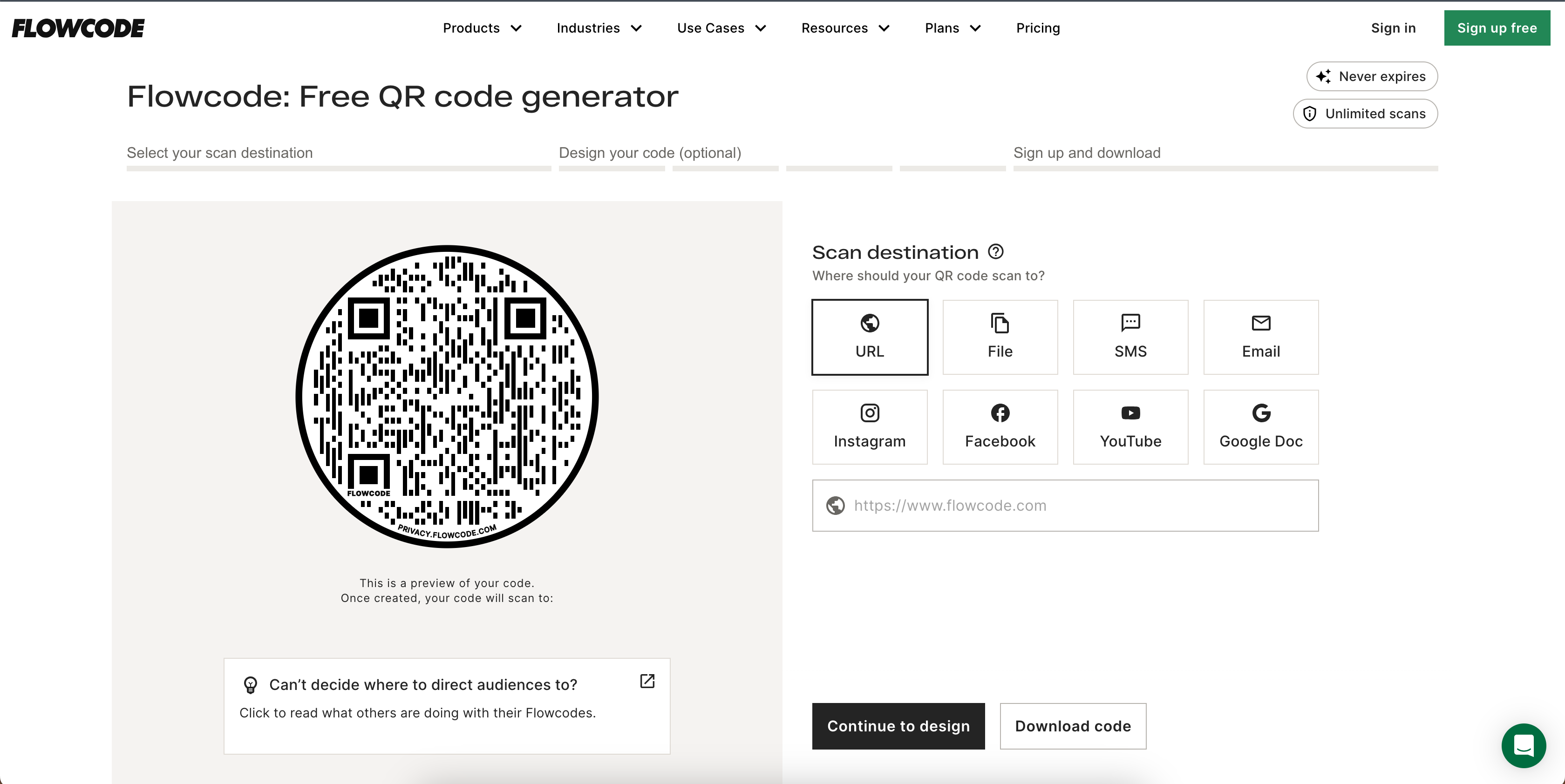 เข้าไปที่เว็บไซต์ QR code generator