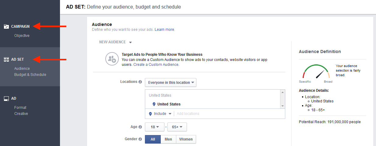 Ad Set หน้าจอ
