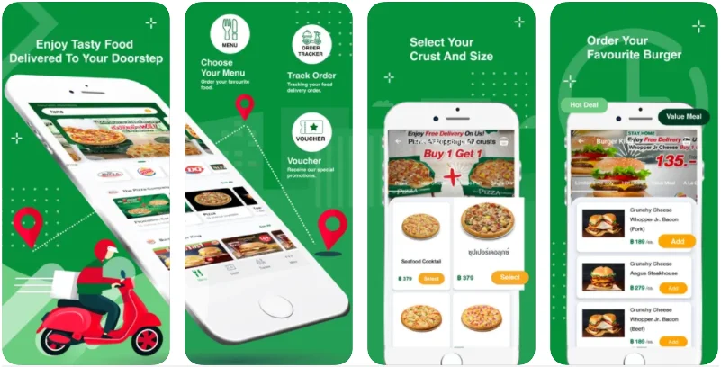 บริการส่งอาหารและซื้อของออนไลน์