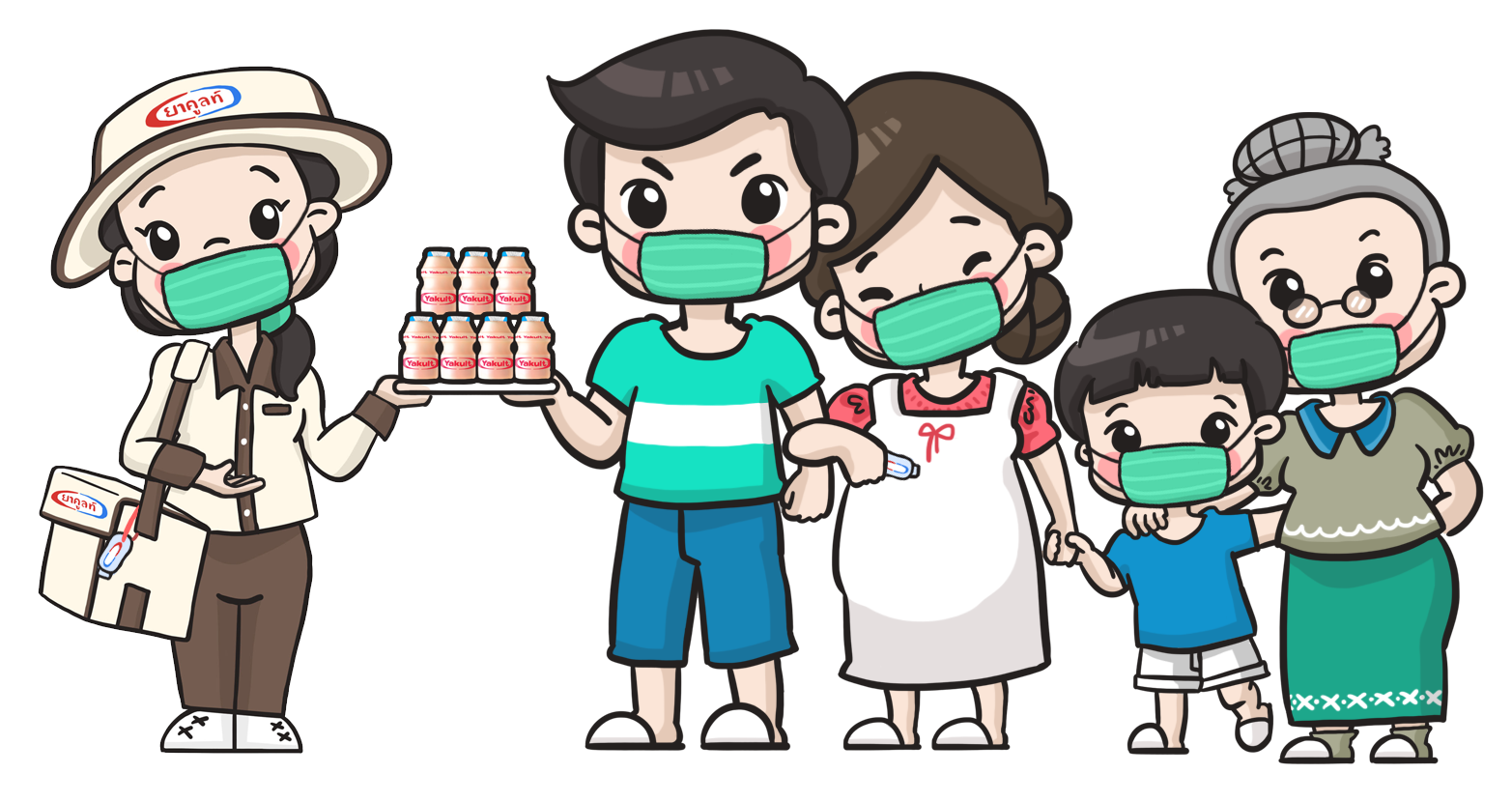 สาวยาคูลท์ทำหน้าที่ส่งต่อสินค้า