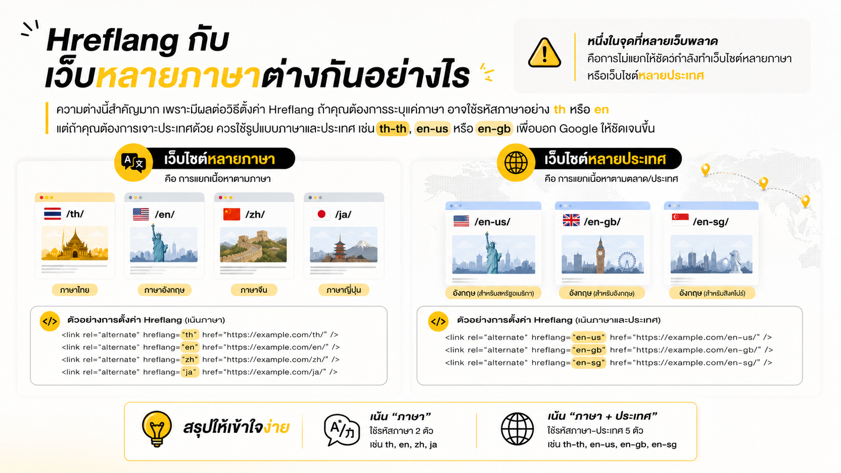 Hreflang กับเว็บหลายภาษาต่างกันอย่างไร
