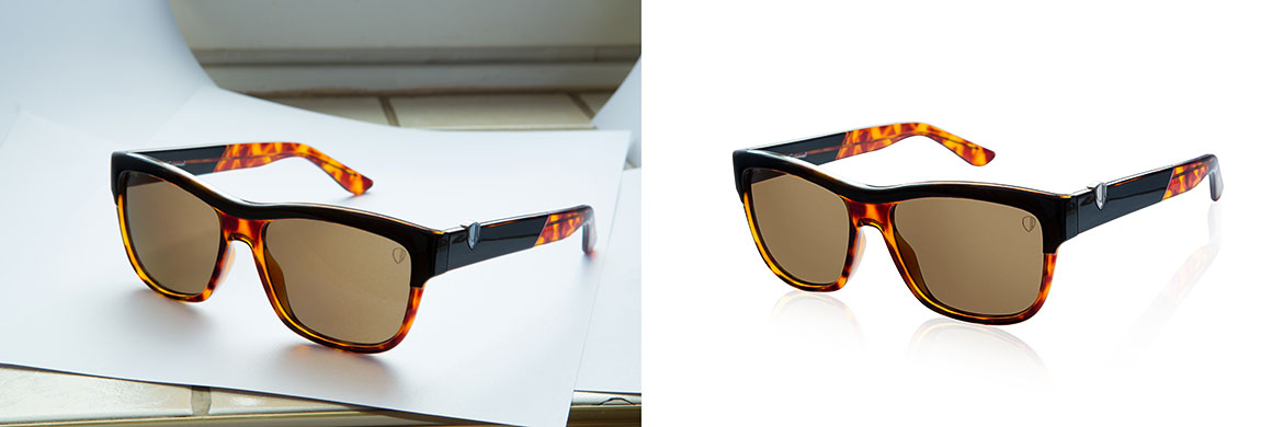 product retouch sun glasses before after