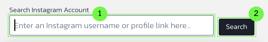 1. Enter the Instagram Username